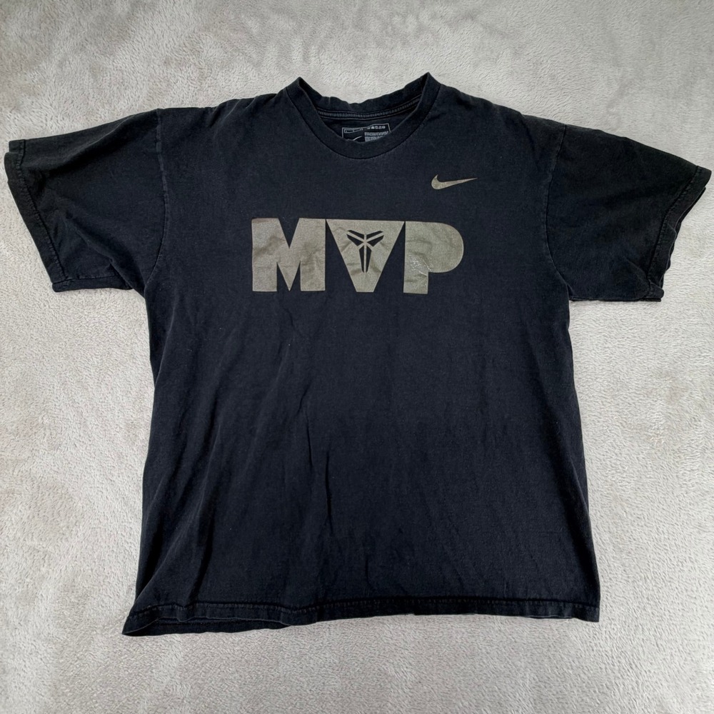 Nike Kobe Bryant MVP T Shirt Mens Large Black Preowned Short Sleeve 24 Logo